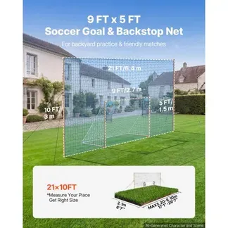 VEVOR Fußballtor 272 x 151 cm Tragbares Soccertor mit Eisenrohrrahmen, für Gärten Parks und Schulen, mit Ballfangnetz, Zielnetz, PE-Netz über 110 km/h, Bodenankern und Abspannseilen für Naturrasen VEVOR Fußballtor 272 x 151 cm Tragbares Soccertor mit Eisenrohrrahmen, für Gärten Parks und Schulen, mit Ballfangnetz, Zielnetz, PE-Netz über 110 km/h, Bodenankern und Abspannseilen für Naturrasen
