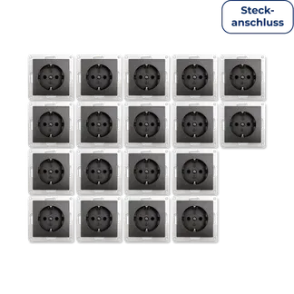 Schutzkontakt-Steckdose McPower “Flair“ 250V~/16A, UP, Steckanschluss, 18er-Pack Schutzkontakt-Steckdose McPower “Flair“ 250V~/16A, UP, Steckanschluss, 18er-Pack