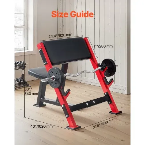 VEVOR Preacher Curl Bank Krafttrainingsbänke (Max. Belastung 300 kg), Fitnessgerät für das Heim-Fitnessstudio, isolierte Langhantelsstation Bizepsstation mit sitzendem Arm, verstellbare Hantelbank VEVOR Preacher Curl Bank Krafttrainingsbänke (Max. Belastung 300 kg), Fitnessgerät für das Heim-Fitnessstudio, isolierte Langhantelsstation Bizepsstation mit sitzendem Arm, verstellbare Hantelbank