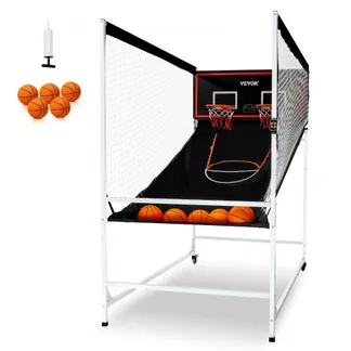 VEVOR Indoor-Basketballspiel für 2 Spieler, Basketballautomat, Baskeltballständer mit 5 Bällen & 8 Spielmodi & 2 Basketballkörben & Anzeigetafel & Aufblaspumpe, für Kinder, Erwachsene (Schwarz) VEVOR Indoor-Basketballspiel für 2 Spieler, Basketballautomat, Baskeltballständer mit 5 Bällen & 8 Spielmodi & 2 Basketballkörben & Anzeigetafel & Aufblaspumpe, für Kinder, Erwachsene (Schwarz)
