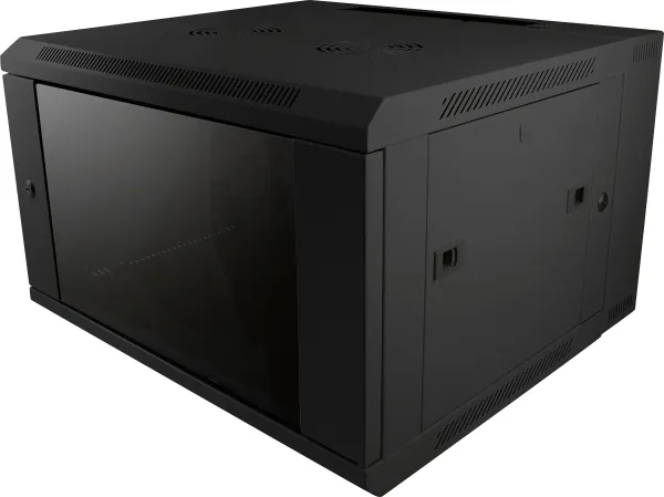 ALLNET 19"Wandgehäuse, 12HE, 2-teilig, T600mm, Schwarz, SMB-Serie, – Bild 4