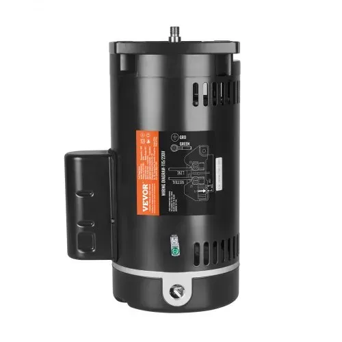 VEVOR 1 PS Poolpumpenmotor, 56Y Rahmen, 115V(9 Ampere)/230V(4.5 Ampere) 3450U/min, 60Hz, 1.25 Betriebsfaktor, 90μF/250V Kondensator, CCW Rotation Vierkantflansch Ersatzmotor – Bild 9