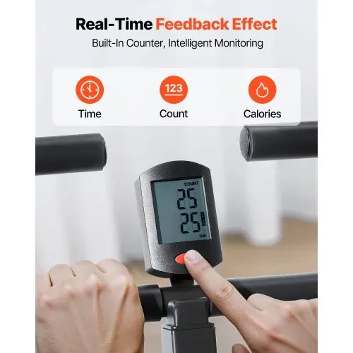 VEVOR Kniebeugenmaschine für tiefe Kniebeugen, zusammenklappbares Trainingsgerät, Gesäßtrainer mit 5-stufig verstellbarem Sitz, Heimtrainingsgerät für Gesäß & Beine, Glute Machine Schwarz – Bild 5