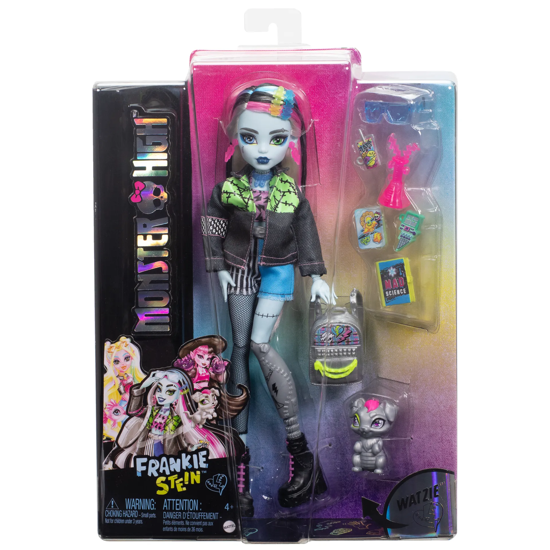 Monster High Frankie Stein-Modepuppen mit Frankies Haustier Watzie und Zubehörteilen – Bild 6