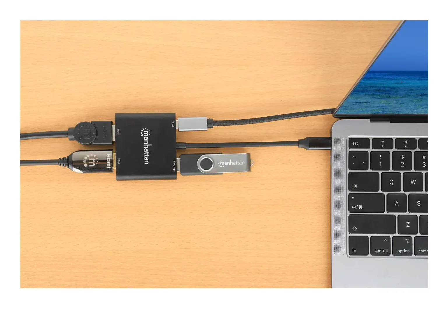Manhattan 154321 Videokabel-Adapter 0,15 m USB Typ-C 2 x HDMI Schwarz – Bild 7