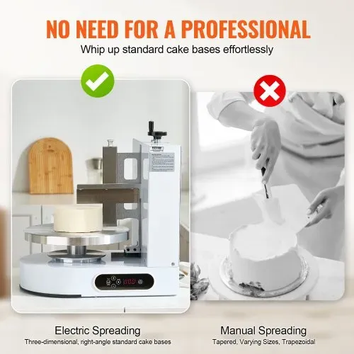 VEVOR einstellbare Tortencremestreichmaschine elektrische Tortendekorationsmaschine zum Verteilen von Kuchencreme, zum Bestreichen und Schmieren von Kuchenglasuren, für 10,16 bis 30,48 cm Kuchen – Bild 3