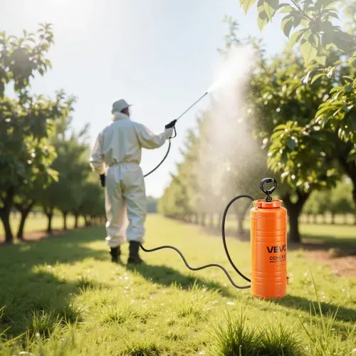 VEVOR Drucksprüher Industriell, 13,2L Edelstahl-Sprühgerät, Hochleistungs-Pumpsprüher, Stab mit ergonomischem Pistolengriff, Schlauch, 2 Messingdüsen, ideal für Bau, Garten – Bild 7