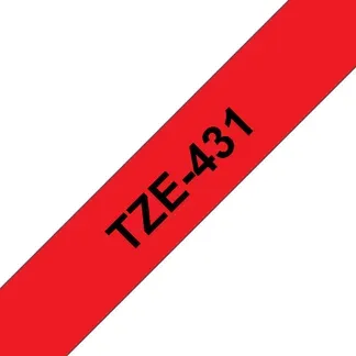 Brother TZE-431 Etiketten erstellendes Band Schwarz auf rot Brother TZE-431 Etiketten erstellendes Band Schwarz auf rot