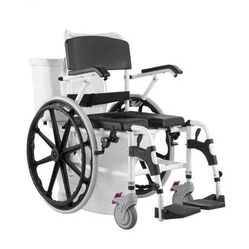 VEVOR Duschrollstuhl, 17,5 Zoll breiter Badezimmerrollstuhl aus Aluminiumlegierung für die Innendusche, verstellbarer Duschrollstuhl mit Bremse für behinderte Erwachsene, 300 lbs Tragkraft, Dusch-/Toiletten-/Transportstuhl – Bild 10