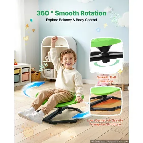 VEVOR Drehstuhl Kinder Autismus Sensorischer Drehsitz 50 kg 435×410 mm Grün, ADHS Hilfsmittel für Kinder im Alter von 2-6 Jahren, Förderung von Gleichgewicht Körperkoordination Greifkraft, PP-Material VEVOR Drehstuhl Kinder Autismus Sensorischer Drehsitz 50 kg 435×410 mm Grün, ADHS Hilfsmittel für Kinder im Alter von 2-6 Jahren, Förderung von Gleichgewicht Körperkoordination Greifkraft, PP-Material