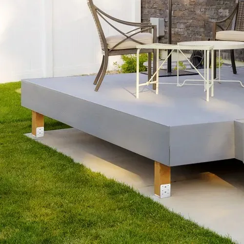 VEVOR Aufschraubhülse 149 x 143 x 160 mm U Pfostenträger aus Edelstahl mit Sprühbeschichtung Pfostenschuh mit einer 23 mm dicken Deckplatte Pfosten Ideal für Pergolen Verandageländern – Bild 7