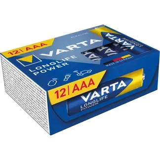 Micro-Batterie VARTA “Longlife Power“, 1,5V, Typ AAA/LR03, 12er-Pack Micro-Batterie VARTA “Longlife Power“, 1,5V, Typ AAA/LR03, 12er-Pack