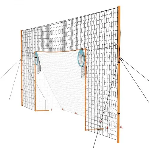 VEVOR Fußballtor 484 x 212 cm Tragbares Soccertor mit Eisenrohrrahmen, für Gärten Parks und Schulen, mit Ballfangnetz, Zielnetz, PE-Netz über 110 km/h, Bodenankern und Abspannseilen für Naturrasen – Bild 8