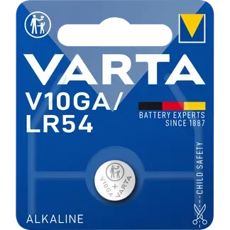 Knopfzelle VARTA “Electronics“, LR54, V10GA, 1,5V, Alkaline, 1er-Blister Knopfzelle VARTA “Electronics“, LR54, V10GA, 1,5V, Alkaline, 1er-Blister