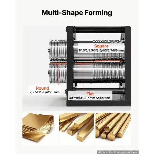 VEVOR Handwalzwerk 40 mm 3-in-1 Kombinationswalzwerk Rund Flach Quadrat, Manuelles Schmuckwerkzeug für DIY-Schmuckhersteller, Einstellbare Dicke 0,03–7 mm, für Duktile Metalle Gold Silber Kupfer Alu VEVOR Handwalzwerk 40 mm 3-in-1 Kombinationswalzwerk Rund Flach Quadrat, Manuelles Schmuckwerkzeug für DIY-Schmuckhersteller, Einstellbare Dicke 0,03–7 mm, für Duktile Metalle Gold Silber Kupfer Alu