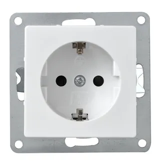 Schutzkontakt-Steckdose McPower “Cup“ 250V~/16A, UP, Einsteckschutz, weiß Schutzkontakt-Steckdose McPower “Cup“ 250V~/16A, UP, Einsteckschutz, weiß