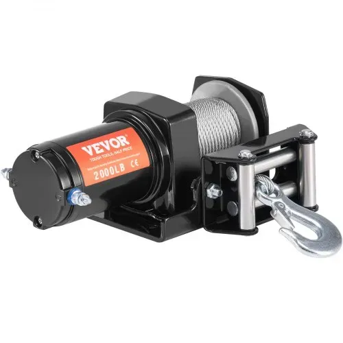 VEVOR Elektrische Seilwinde, 2000 lb Seilzugkapazität, 12 V DC ATV/UTV-Winde mit Φ5/32 in x 39 ft 7-Strang-Stahlkabelrolle, Kabelfernbedienung, IP55 wasserdicht zum Abschleppen von UTV ATV im Gelände – Bild 9