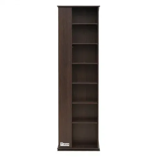 VEVOR Medienregal 475x475x1636 mm, CD-Turm, Drehbares Bücherregal mit 34 Fächern für CDs, DVDs, Bücher & Spiele-Discs, DVD-Ständer für Wohnzimmer, Homeoffice & Aufnahmeraum, Braun – Bild 10