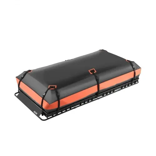 VEVOR Dachträgerkorb 2120 x 990 x 105 mm mit Gepäcktasche, für Gepäck Sport- und Campingausrüstung, 113,4 kg Tragkraft, mit Zahlenschloss, Gepäcknetz, Ratschengurten und 4 U-Bügeln – Bild 9