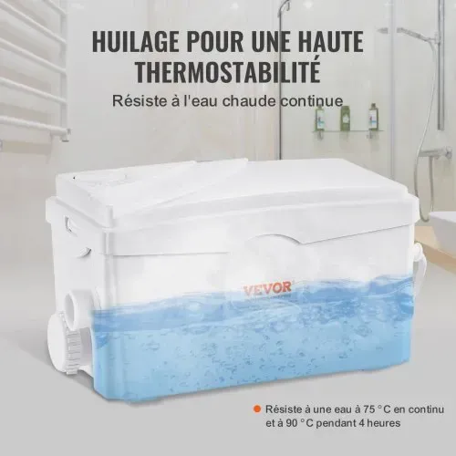 VEVOR Hebeanlage, 350 W, 6000 l/h Durchfluss, 7 m Förderhöhe, Abwasserpumpe mit 3 Wassereinlässen für Keller, Küche, Spüle, Dusche, Badewanne, Wäscheabwasserentsorgung, Aufspülmaschine – Bild 2