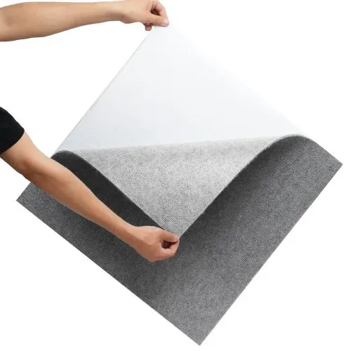 VEVOR Teppichfliesen zum Abziehen und Aufkleben, 61 x 61 cm, selbstklebende Teppichbodenfliesen, weich gepolsterte Teppichfliesen, DIY-Installation für Schlafzimmer, Wohnzimmer, (9 Stk., Hellgrau) – Bild 10