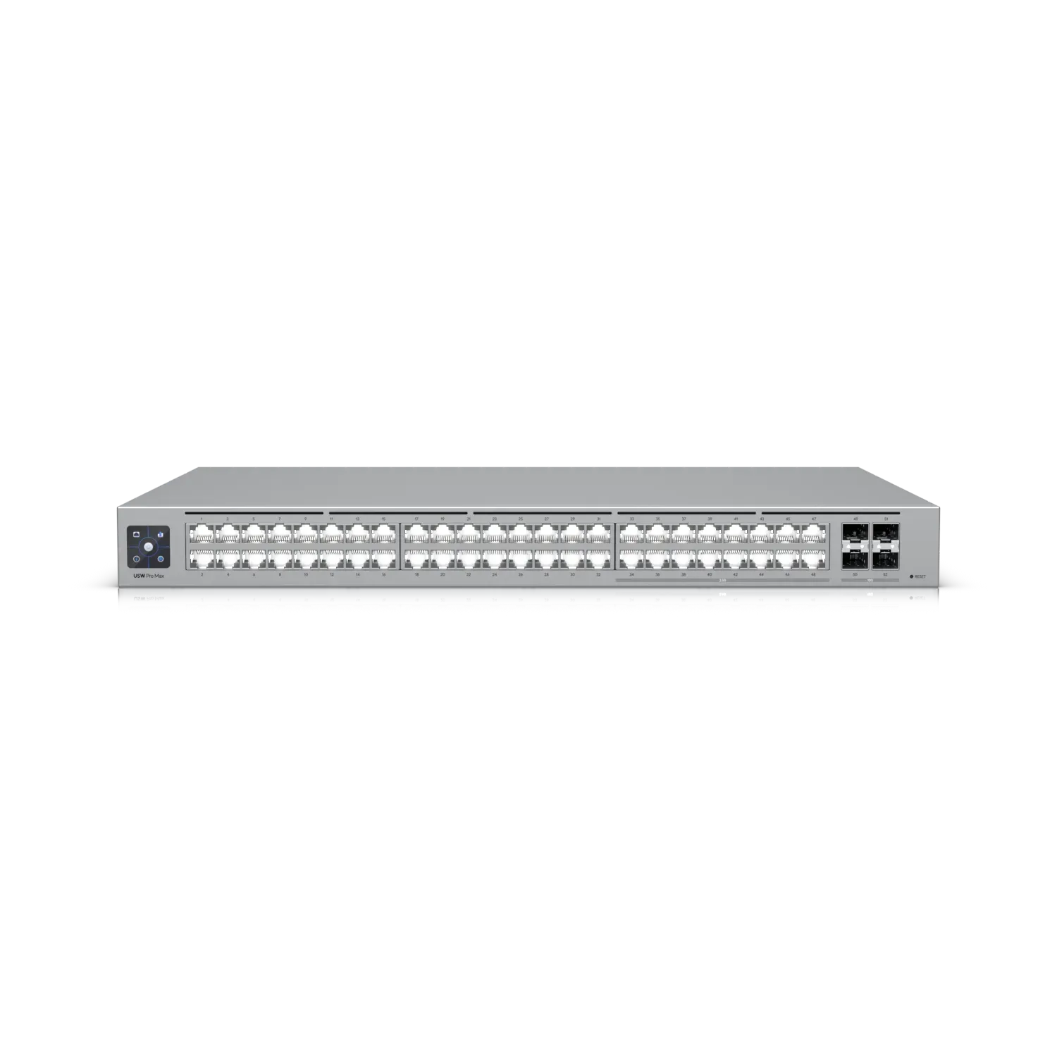 Ubiquiti Switch full managed Layer3 52 Port • 16x 2,5 GbE • 32x GbE • 4x SFP+ • 19″ • UniFi • USW-Pro-Max-48 Ubiquiti Switch full managed Layer3 52 Port • 16x 2,5 GbE • 32x GbE • 4x SFP+ • 19″ • UniFi • USW-Pro-Max-48