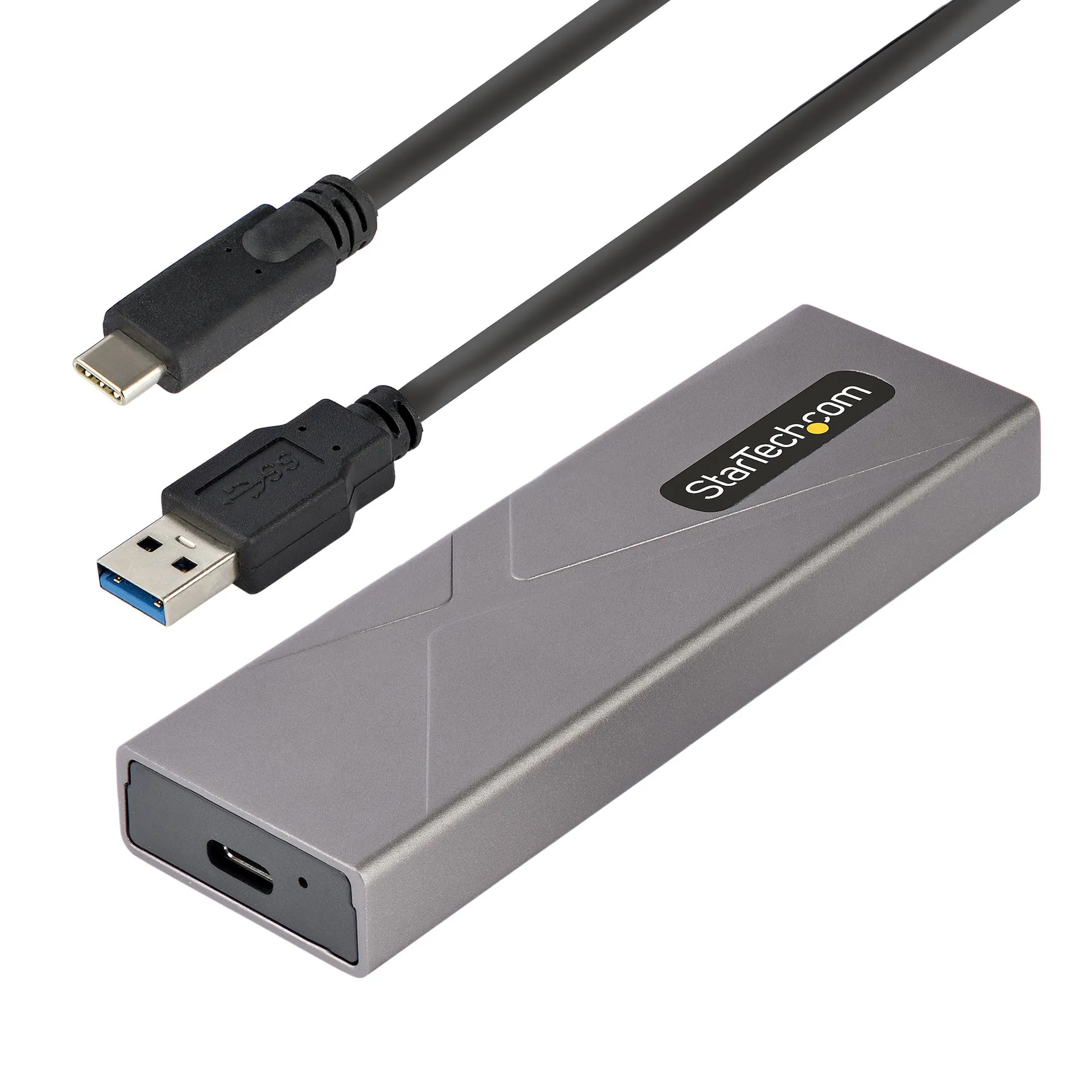 StarTech.com USB-C M.2 Externes Gehäuse für NVMe und SATA M.2 – USB-C/USB-A auf M.2 NVMe/SATA SSD – 10Gbit/s, M/B+M key M.2 Laufwerke – 2230/2242/2260/2280 – Aluminiumgehäuse – werkzeuglos – USB-C und USB-A Kabel StarTech.com USB-C M.2 Externes Gehäuse für NVMe und SATA M.2 – USB-C/USB-A auf M.2 NVMe/SATA SSD – 10Gbit/s, M/B+M key M.2 Laufwerke – 2230/2242/2260/2280 – Aluminiumgehäuse – werkzeuglos – USB-C und USB-A Kabel