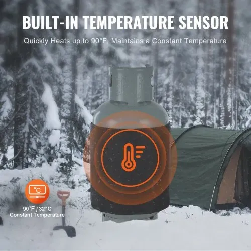 VEVOR isolierter Gasflaschenwärmer im Bandstil, passend für 40 lbs Gastanks, 120 W Propanheizung, fester interner Thermostat, max. Temperatur 90 ℉, strapazierfähiges wasserdichtes Oxford-Gewebe, CE-geprüft – Bild 3