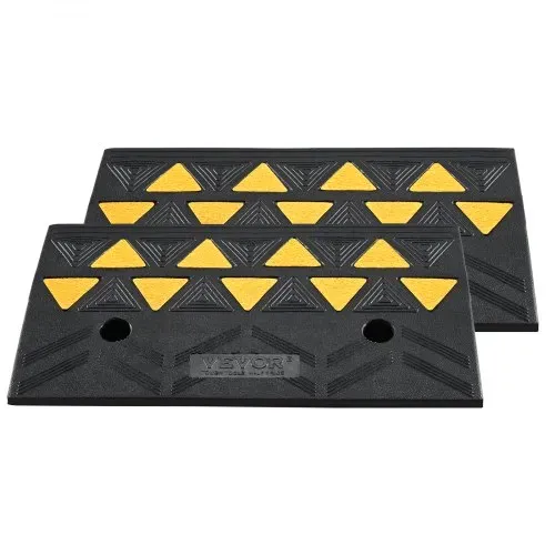 VEVOR 2xSchwellenrampe Vollgummi Türschwellenrampe Max. Tragfähigkeit bis zu 15Tonnen Bordsteinrampe 50x32x11cm Rollstuhlrampe Auffahrrampe Gummirampe ideal für unebenen Boden Bordsteinkanten – Bild 8