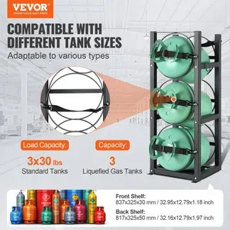 VEVOR Kältemitteltankgestell, mit 3 Flaschentanks 30 lbs, Flaschentankgestell 12,79 x 12,99 x 33,07 Zoll, Kältemittelflaschengestell, Gasflaschengestelle und -halter für Freon, Gase, Sauerstoff, Stick VEVOR Kältemitteltankgestell, mit 3 Flaschentanks 30 lbs, Flaschentankgestell 12,79 x 12,99 x 33,07 Zoll, Kältemittelflaschengestell, Gasflaschengestelle und -halter für Freon, Gase, Sauerstoff, Stick