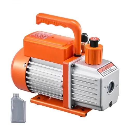 VEVOR Vakuumpumpe, 5 CFM, HVAC einstufige Drehschieber-Vakuumpumpe, für R134a R22 R410a Systeme, Auto-AC-Vakuumpumpen-Kit mit Ölflasche, für die Wartung von Auto-Klimaanlagen und Harzentgasung – Bild 8