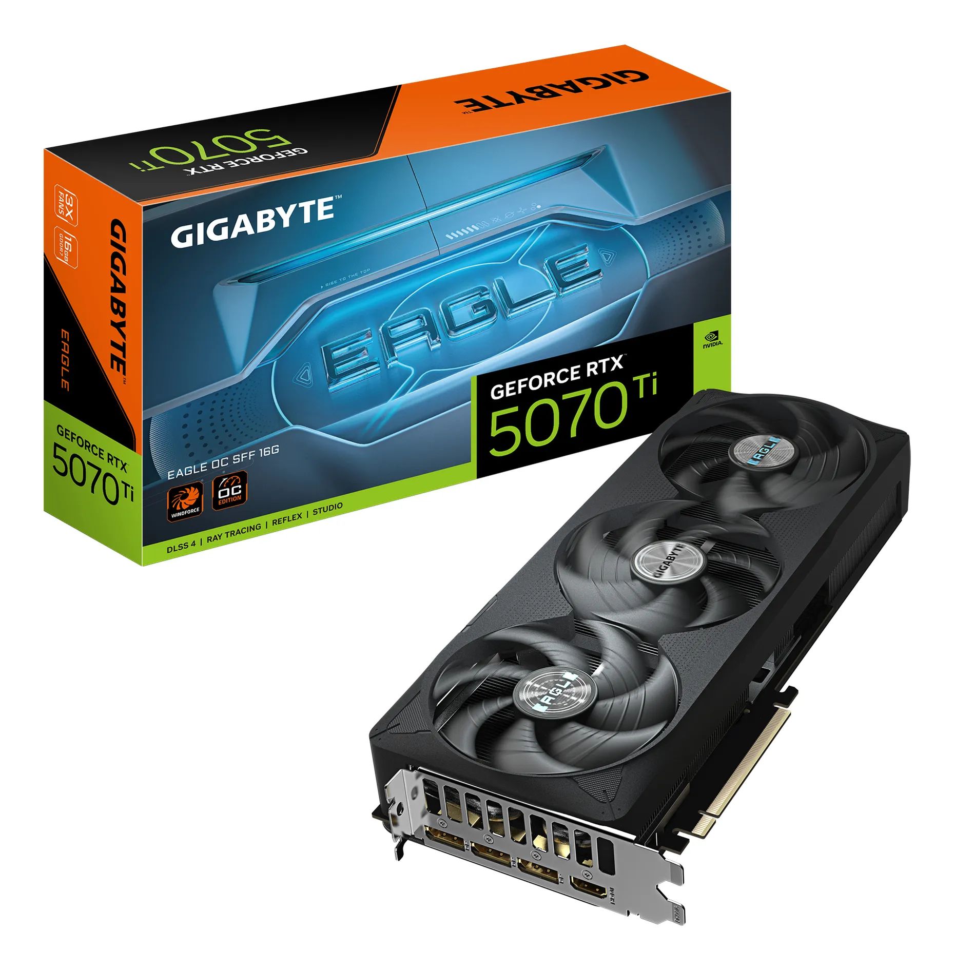 GIGABYTE GeForce RTX 5070 Ti EAGLE OC SFF 16G Grafikkarte – 16GB GDDR7, 256 Bit, PCI-E 5.0, 2542 MHz Core Clock, 3 x DP 2.1a, 1 x HDMI 2.1b, NVIDIA DLSS 4, GV-N507TEAGLE OC-16GD GIGABYTE GeForce RTX 5070 Ti EAGLE OC SFF 16G Grafikkarte – 16GB GDDR7, 256 Bit, PCI-E 5.0, 2542 MHz Core Clock, 3 x DP 2.1a, 1 x HDMI 2.1b, NVIDIA DLSS 4, GV-N507TEAGLE OC-16GD