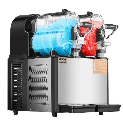 VEVOR kommerzielle Slusheis Maschine 3 L x 2 Doppeltank-Maschine für gefrorene Getränke, 24 Tassen Edelstahl Slush-Eis-Maschine Softeis Maker für Partys Restaurants Cafés Barsn Schwarz – Bild 8
