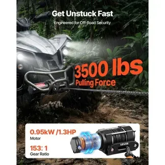 VEVOR Elektrische Seilwinde 1587 kg, 12 V DC Motorwinde mit 5,3 mm x 10 m Synthetikseil & Kabelgebundener Fernbedienung, IP55, Aluminiumgehäuse, Elektrowinde zum Abschleppen von ATVs, Schwarz VEVOR Elektrische Seilwinde 1587 kg, 12 V DC Motorwinde mit 5,3 mm x 10 m Synthetikseil & Kabelgebundener Fernbedienung, IP55, Aluminiumgehäuse, Elektrowinde zum Abschleppen von ATVs, Schwarz