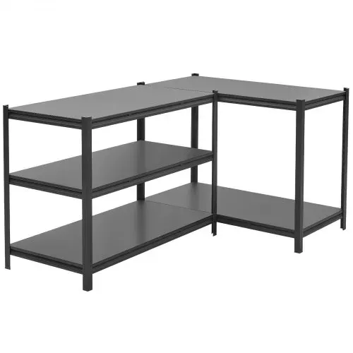 VEVOR Schwerlastregal Lagerregal mit 5 Ablagen 1230x623x1813mm 1360,8kg, Stahlgestell, Teilbares & Verstellbares Design für DIY, Werkbank Funktion, Flexibles Steckregal für Heim Garage Werkstatt – Bild 10