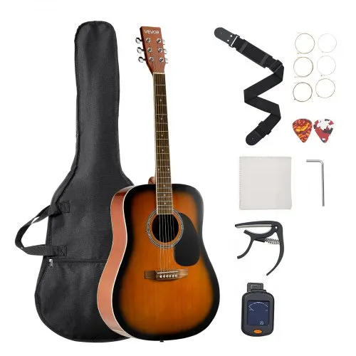 VEVOR Dreadnought Akustik Gitarre 41 in / 1041,4 mm Anfängerpaket Erwachsene Sunburst VEVOR Dreadnought Akustik Gitarre 41 in / 1041,4 mm Anfängerpaket Erwachsene Sunburst