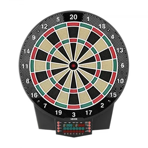 VEVOR Elektronische Dartscheibe, 393 mm E-Dartsboard mit 43 Spielen & über 320 Variationen für bis zu 8 Spieler, 6 Darts mit Flights & 50 Ersatz-Dartspitzen, Farb-LCD-Punkteanzeige – Bild 9