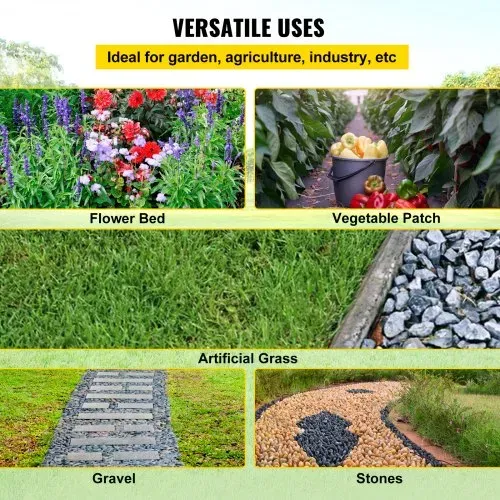 VEVOR Unkrautvlies, 5,8 Unzen Gartenvlies, 0,9 x 91,4 m Abdeckmatte, robustes gewebtes Graskontroll-Geotextil Unkrautgewebe Unkrautfolie Unkrautfolie für Garten, Terrasse, Schwarz – Bild 5
