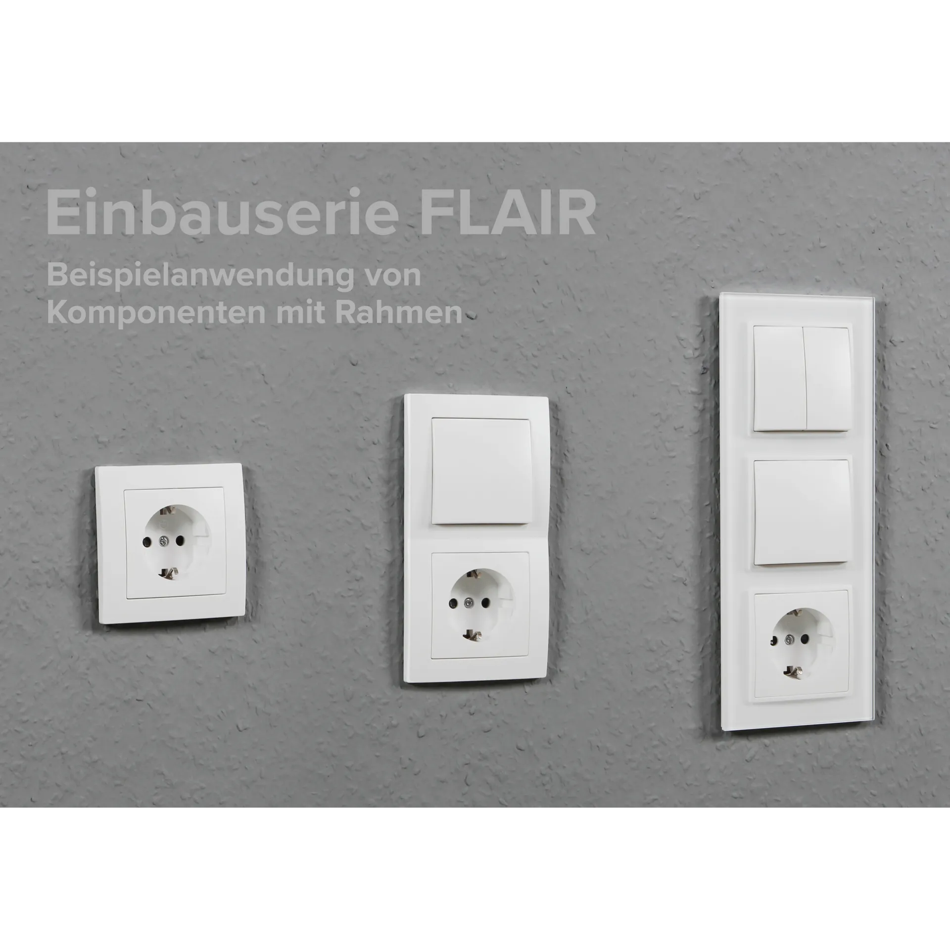 Schalter und Steckdosen Set McPower Flair ''Tür 2-fach-Style Profi'' Glasrahmen, Steckanschluss – Bild 4