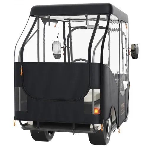 VEVOR Transparent Golfwagen Regenabdeckung 4-Personen-Golfwagenabdeckung 152 x 110 cm, 420D-Polyester Wasserdicht, Tragbar, Fahrbar, Aufbewahrungsabdeckung für Golfwagen Passend für EZGO TXT Golfwagen – Bild 9