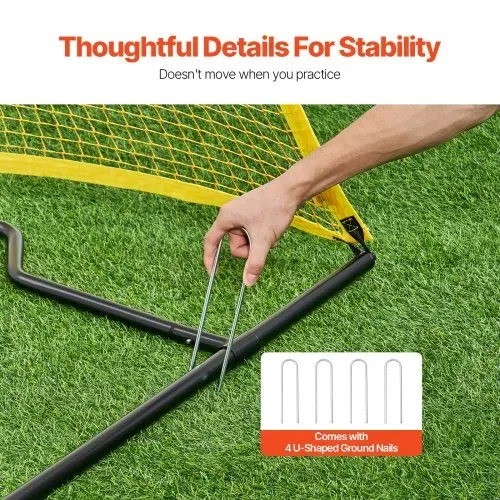 VEVOR Fußball-Rebounder tragbarer Fußballtrainer 7 x 7 Fuß Fußball-Trainingsgerät aus Eisen & Polyester, Sport-Fußball-Rebounder-Wand mit tragbarer Tasche, für Team-Solotraining Passen Volley – Bild 5