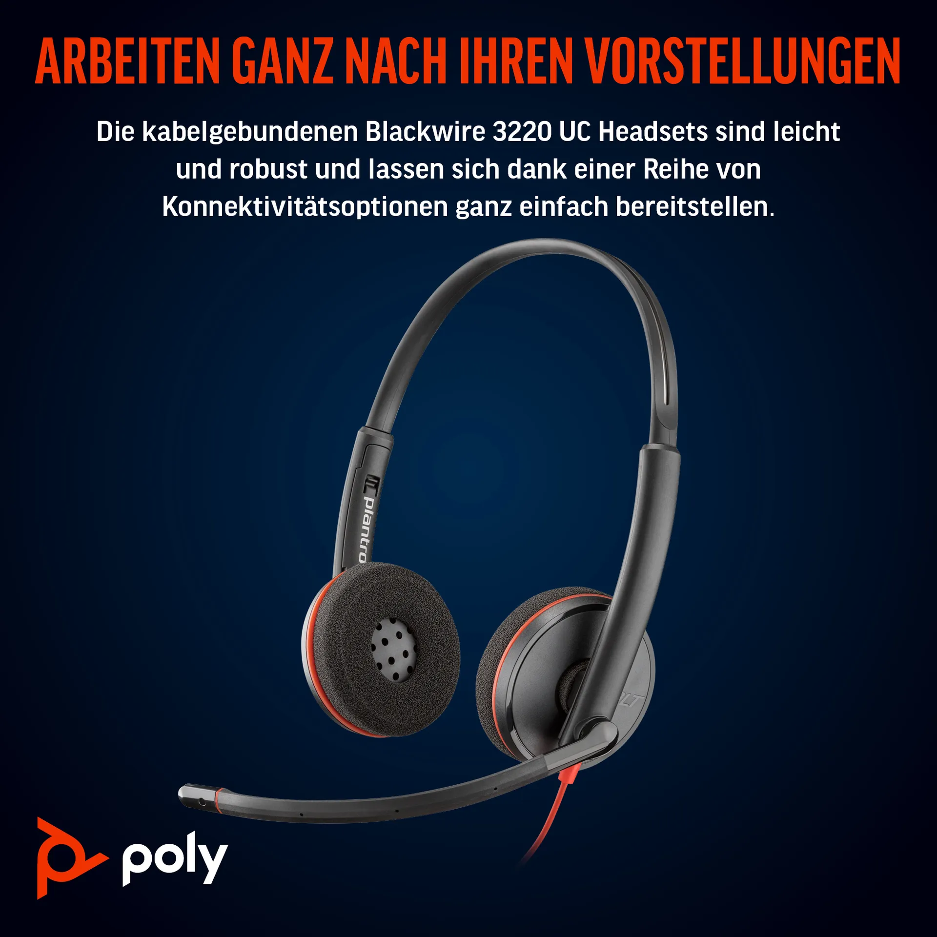 HP Poly Blackwire 3220 Stereo USB-C Headset schwarz +USB-C/A Adapter (Packungseinheit) – Bild 4