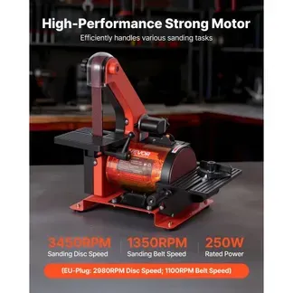 VEVOR Band-Tellerschleifer 250 W, 127 mm Tellerschleifer & 25,4×762 mm Bandschleifer, mit 0-45° verstellbarem Arbeitstisch & Staubabsauganschluss für Holzbearbeitung, Messerschärfen VEVOR Band-Tellerschleifer 250 W, 127 mm Tellerschleifer & 25,4×762 mm Bandschleifer, mit 0-45° verstellbarem Arbeitstisch & Staubabsauganschluss für Holzbearbeitung, Messerschärfen