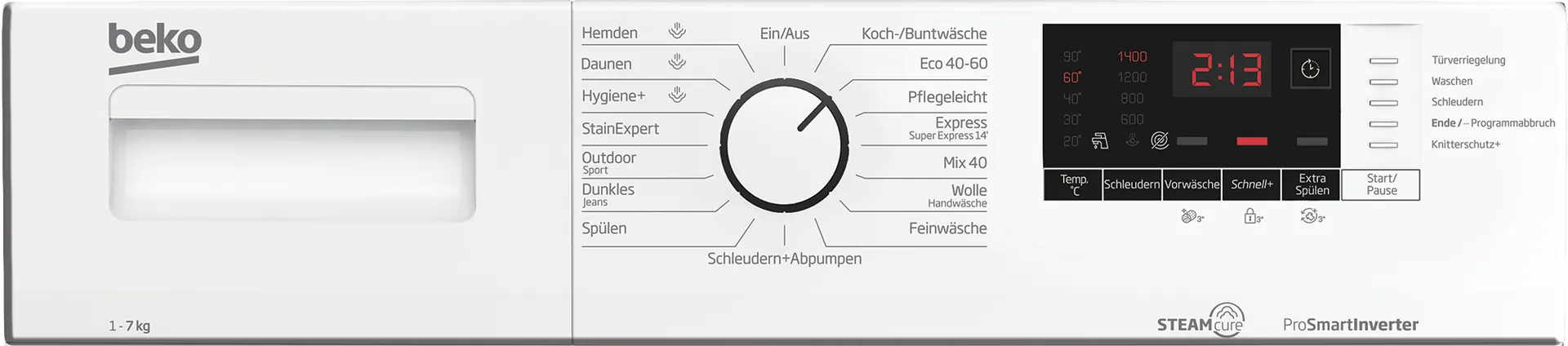 Beko WML71432NPA Waschmaschine Frontlader 7 kg 1400 RPM Weiß – Bild 4