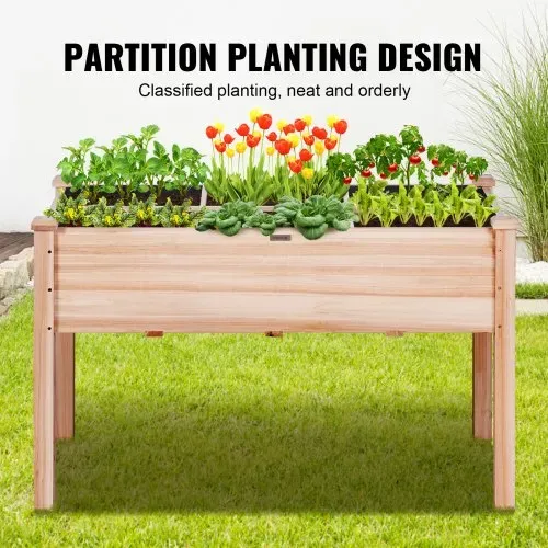 VEVOR Hochbeet Holz Pflanzkübel mit Ablage Blumenkasten 100kg Tragfähigkeit Garten Pflanzkasten Terrassen Gemüsebeet Gartenbeet Pflanzbeet 120x58x76cm ideal für den Anbau von Gemüse Obst Kräutern – Bild 4