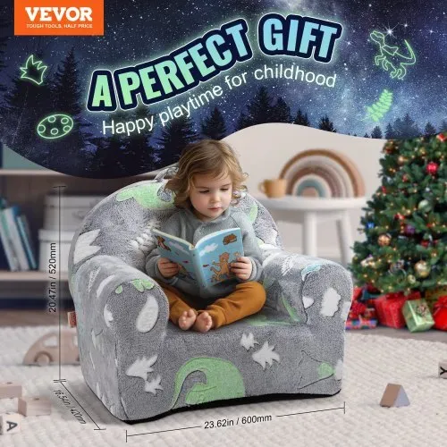 VEVOR Kindersofa Kleinkinderstuhl leuchtet im Dunkeln, weiches und bequemes Kleinkindersofa, Couch plüschiger kuscheliger Lesestuhl für Kinder, kleiner Armlehnenstuhl Spielzimmermöbel Geschenke VEVOR Kindersofa Kleinkinderstuhl leuchtet im Dunkeln, weiches und bequemes Kleinkindersofa, Couch plüschiger kuscheliger Lesestuhl für Kinder, kleiner Armlehnenstuhl Spielzimmermöbel Geschenke