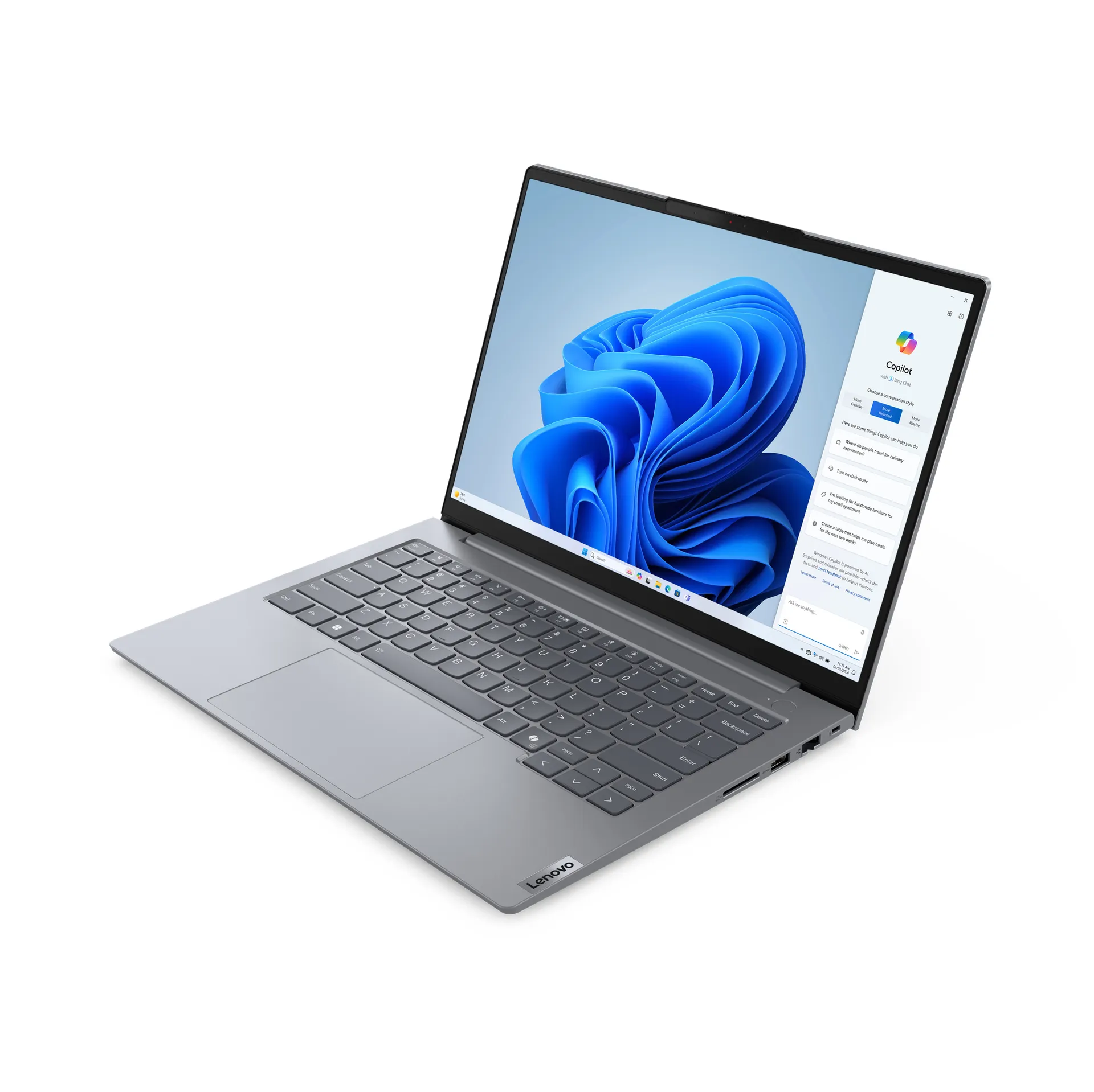 Lenovo ThinkBook 14 G7 ARP AMD Ryzen™ 5 7535HS Laptop 35,6 cm (14") WUXGA 32 GB DDR5-SDRAM 512 GB SSD Wi-Fi 6E (802.11ax) Windows 11 Pro Deutsch Grau – Bild 3
