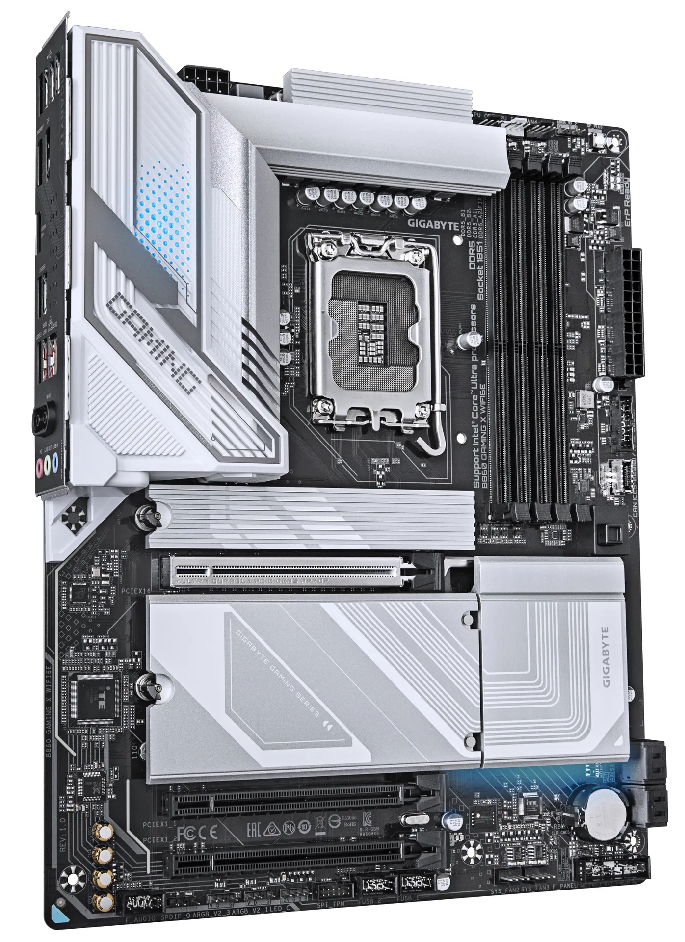 GIGABYTE B860 GAMING X WIFI6E Mainboard - Intel Core Ultra CPUs, 12+1+2+1 Phasen VRM, bis zu 9066MHz DDR5, 1xPCIe 5.0 + 2xPCIe 4.0 M.2, 2,5 GbE LAN, WIFI 6E, USB4 – Bild 3