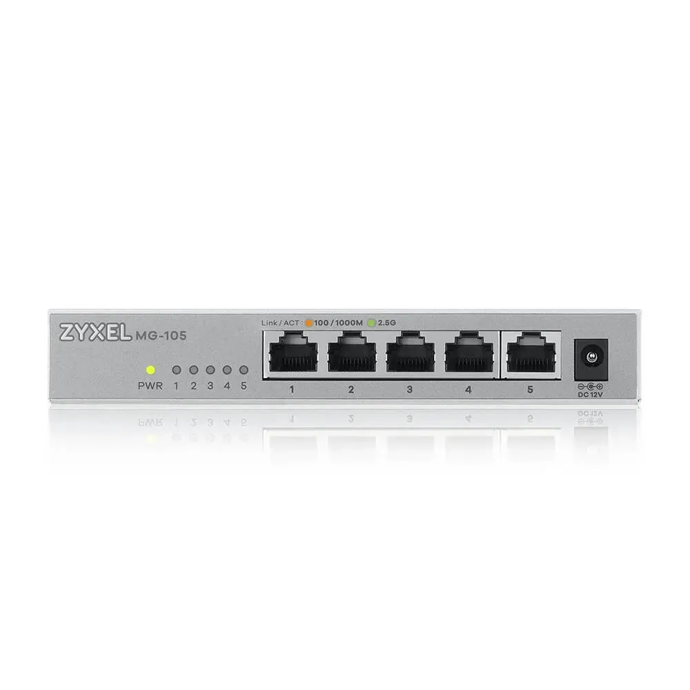 Zyxel XMG-105 Unmanaged 2.5G Ethernet (100/1000/2500) Grau Zyxel XMG-105 Unmanaged 2.5G Ethernet (100/1000/2500) Grau