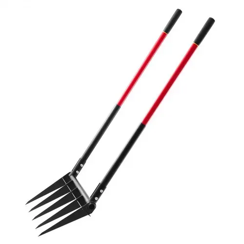 VEVOR Broadfork Doubleshaft 510x320 mm, 5-Zinken-Grabegabel mit zwei Fiberglasgriffen, robuste Spatengabel, ergonomisches U-förmiges Design, Gartengerät zum Kompostieren, Umpflanzen & Belüften – Bild 8